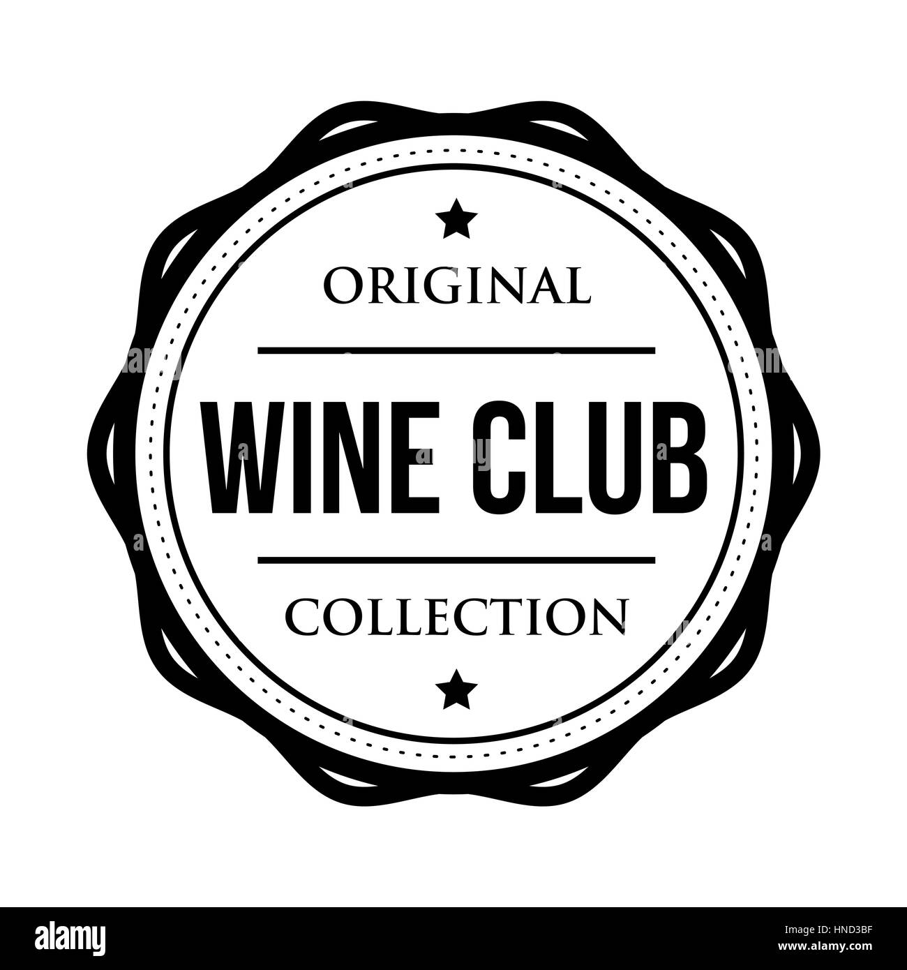 Wine club vintage logo label isolés Illustration de Vecteur