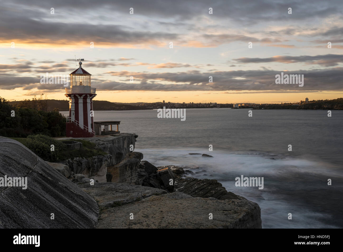 Le coucher de soleil de hornby light house Banque D'Images