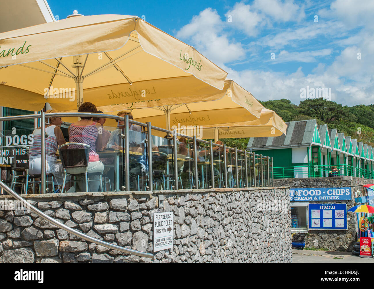 Café à Langland Bay sur la péninsule de Gower, Nouvelle-Galles du Sud Banque D'Images