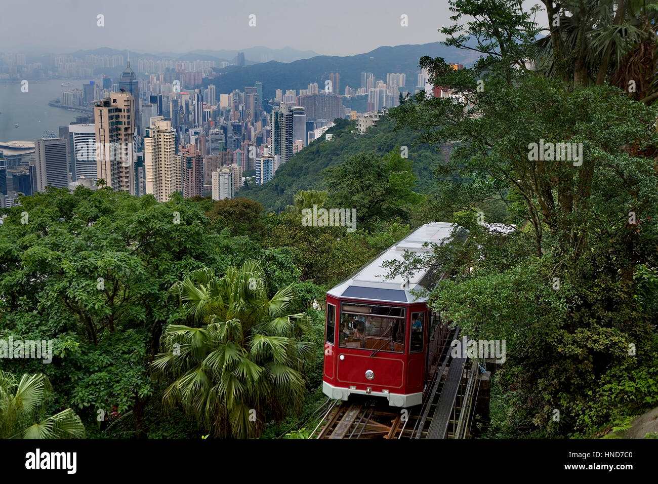 Peak tram ,Hong Kong, Chine Banque D'Images