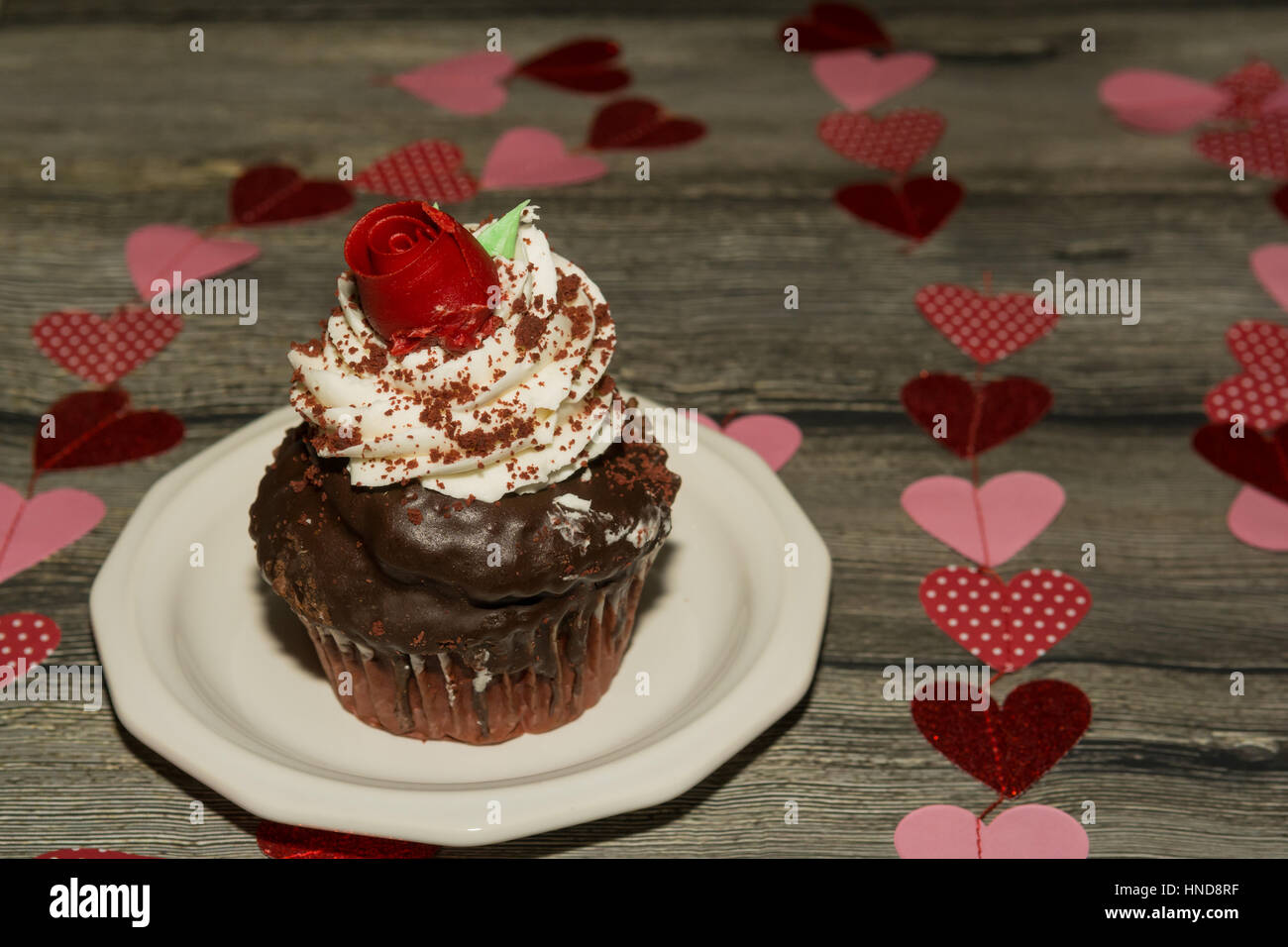 Cupcake de Saint-Valentin Banque D'Images