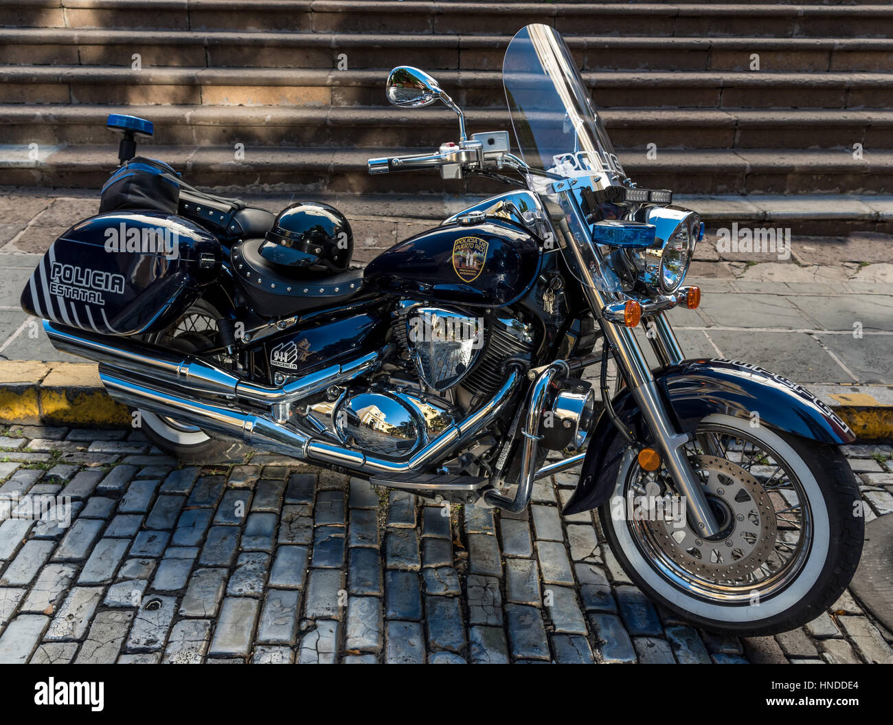 Harley Davidson moto de police, San Juan, Puerto Rico Banque D'Images