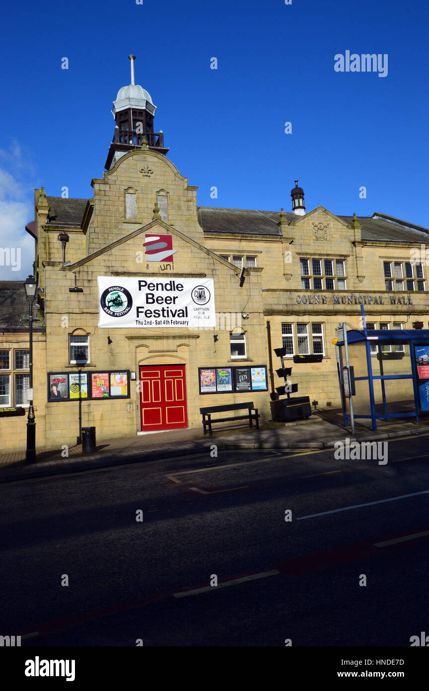 Pendle Beer Festival à la Colne salle municipale, Colne, Pendle, Lancashire, England, UK. Banque D'Images
