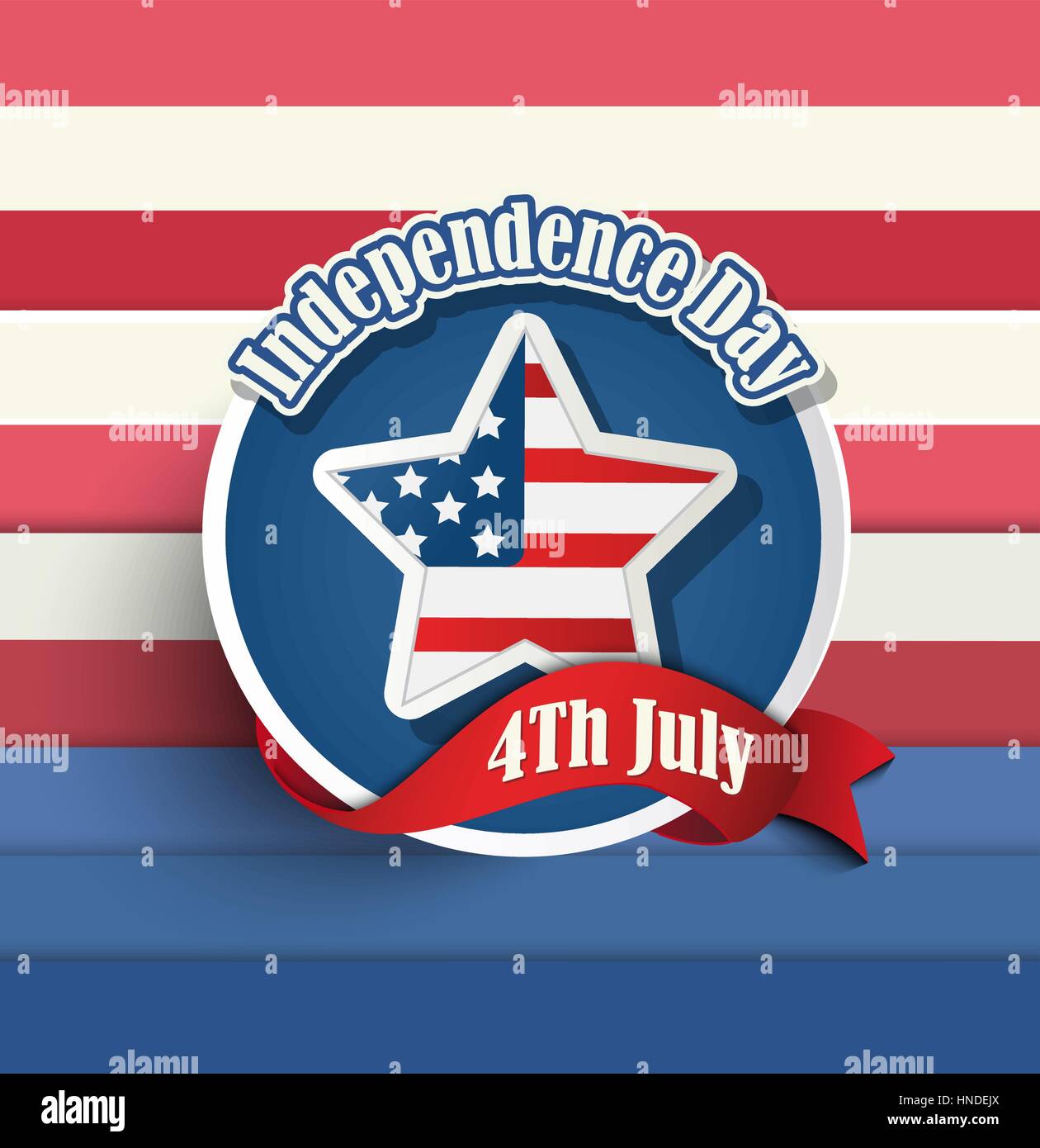 4 juillet Jour de l'indépendance américaine badges. Vector illustration. Illustration de Vecteur