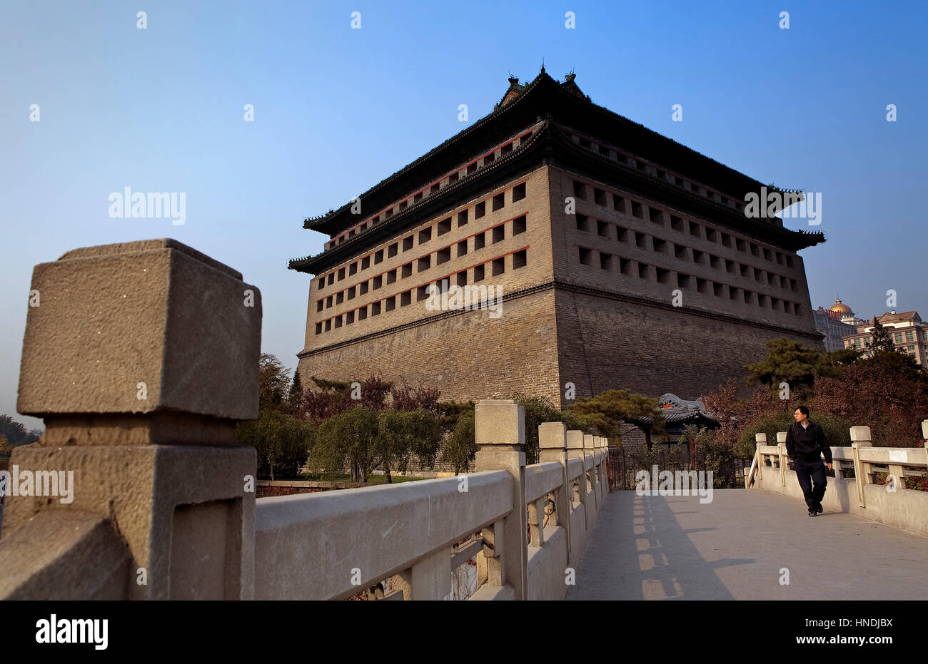 Ruines des remparts de la ville Parc Ming. Red Gate Gallery, Beijing, Chine Banque D'Images