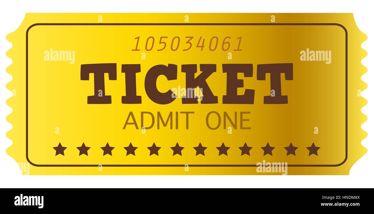 Billet d'Or ou un coupon isolated on white illustration Banque D'Images