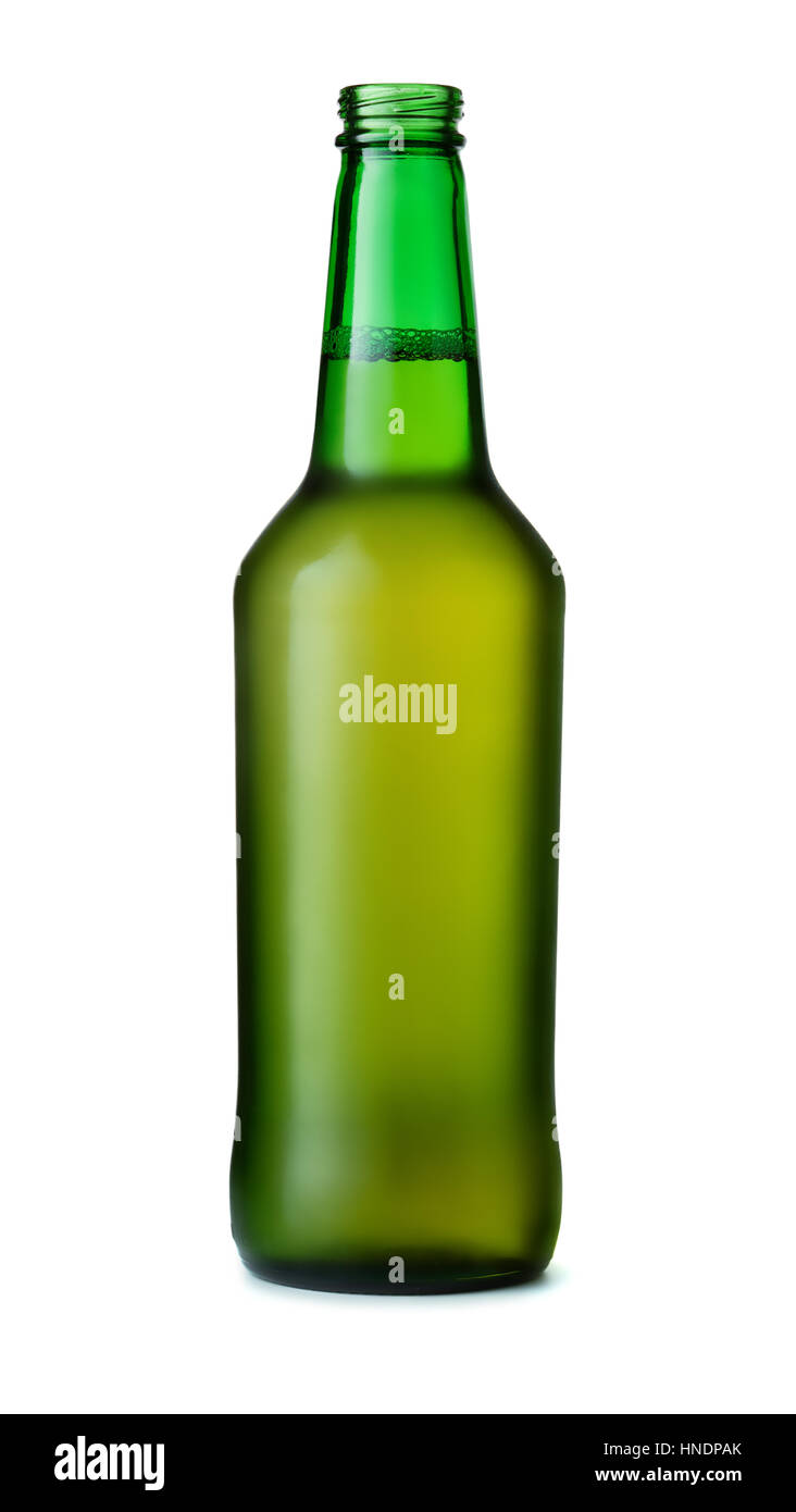 Bouteille de bière ouverte isolated on white Banque D'Images