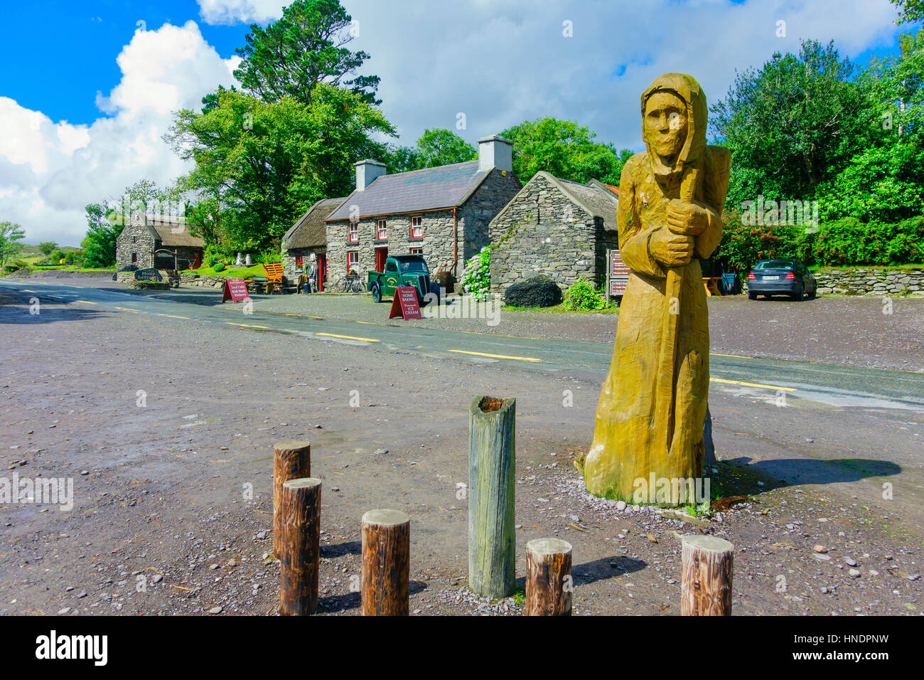 Molly Gallivan est une ferme traditionnelle irlandaise sur la N71 entre Kenmare et Glengarriff à druides voir Banque D'Images
