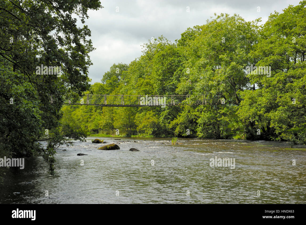 River Elan à Glyn bridge, où l'Elan répond à la Wye Banque D'Images