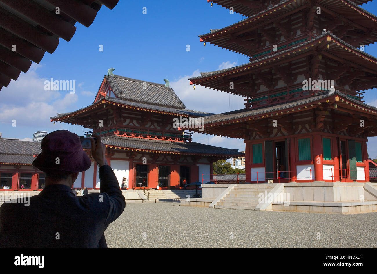 Temple Shitennoji, Osaka, Japon, Asie Banque D'Images