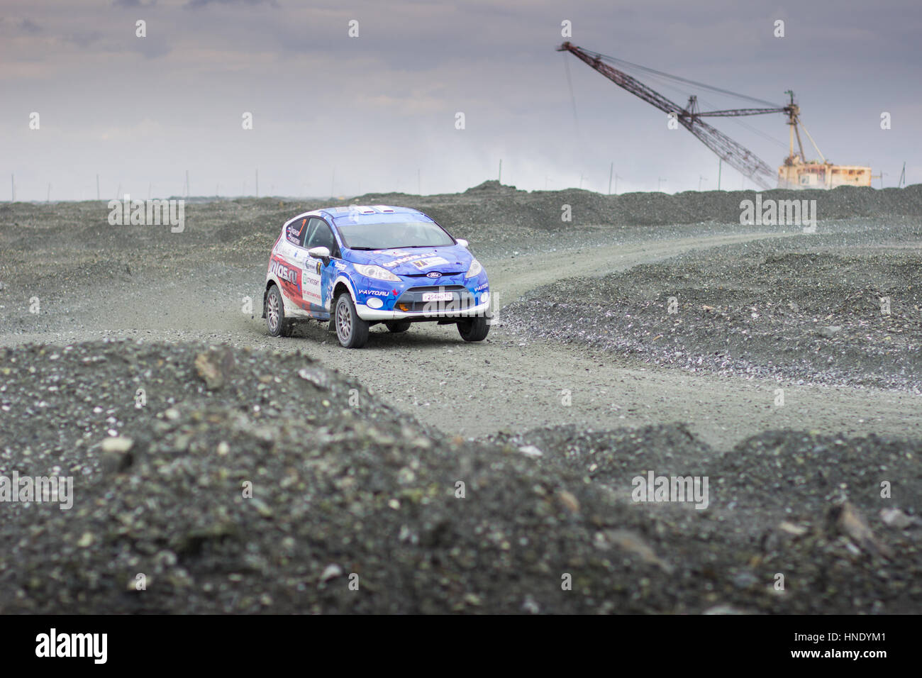 L'amiante, la Russie, le 18 septembre 2016 - Rallye tilobit "2016" La 15e étape de la Coupe de Russie 2016, numéro de départ 7, la voiture Ford Fiesta R2 Banque D'Images