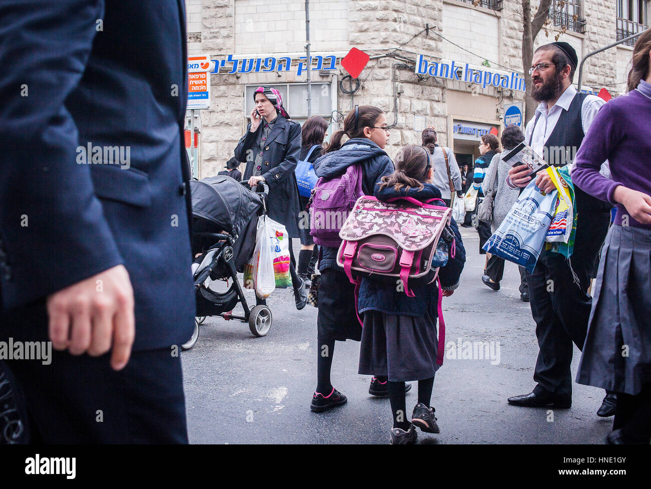 Les Juifs orthodoxes, Mea Shearim trimestre, Jérusalem, Israël. Banque D'Images