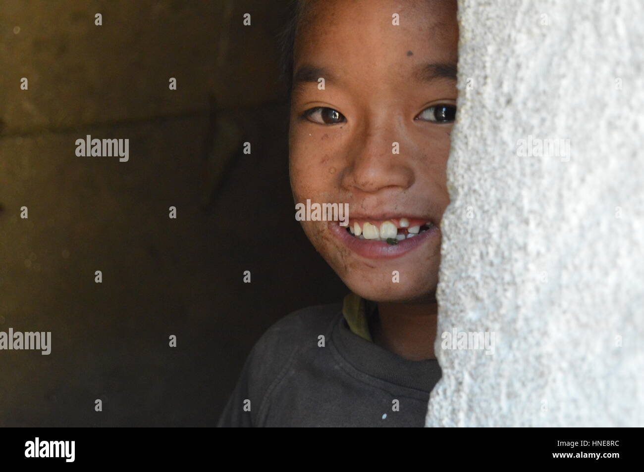 Jeune garçon népalais Banque D'Images