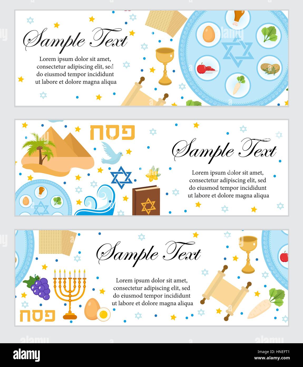 Happy Passover. Juive de modèle de page pour votre conception. La bordure des horizontales. Vector illustration. Illustration de Vecteur