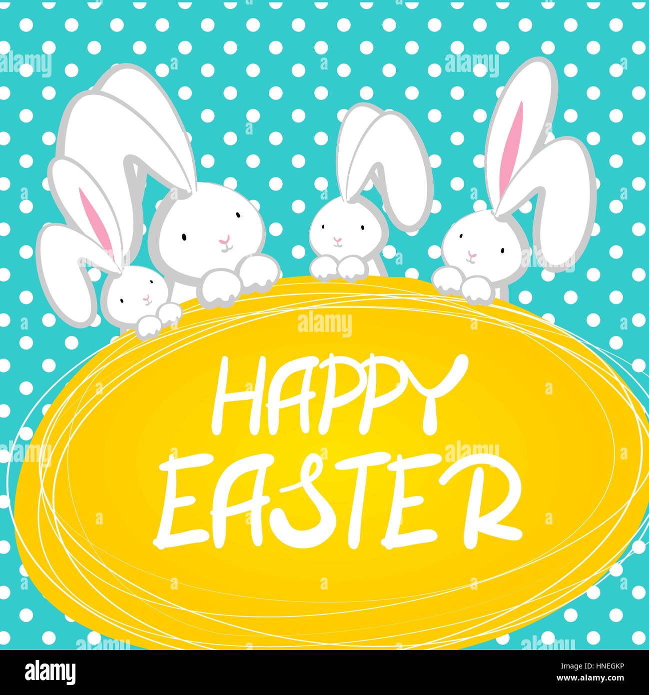 Lapin mignon bande dessinée quatre bleu bulle Illustration de Vecteur