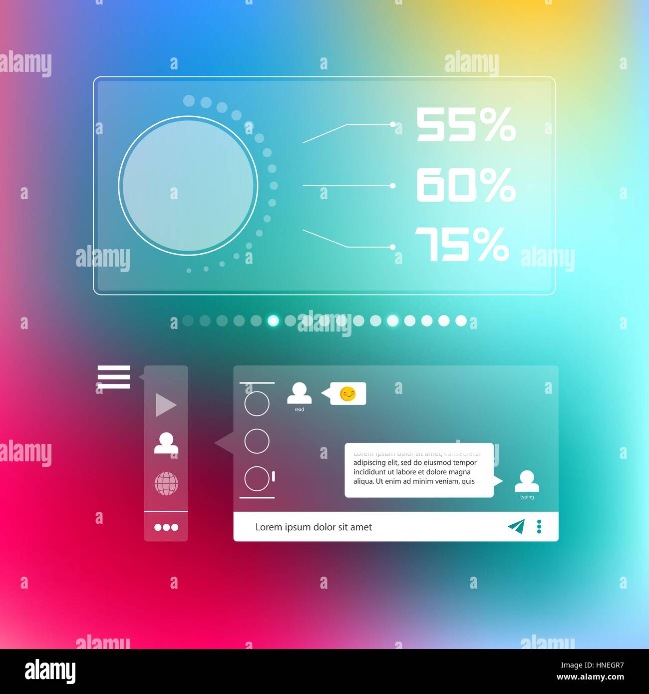 Messendger chat modèle infographique social Illustration de Vecteur
