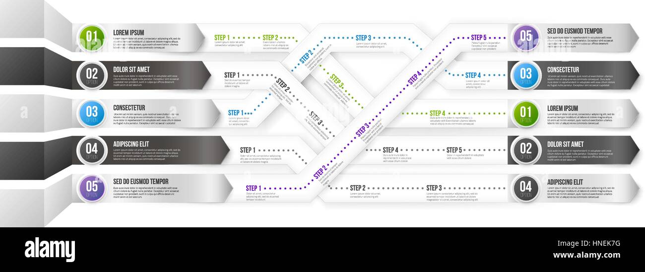 Infographie chronologie modèle à étapes Illustration de Vecteur