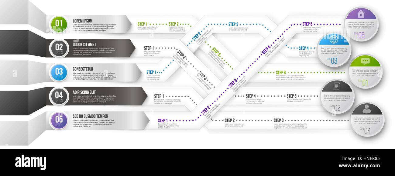 Infographie chronologie modèle à étapes Illustration de Vecteur
