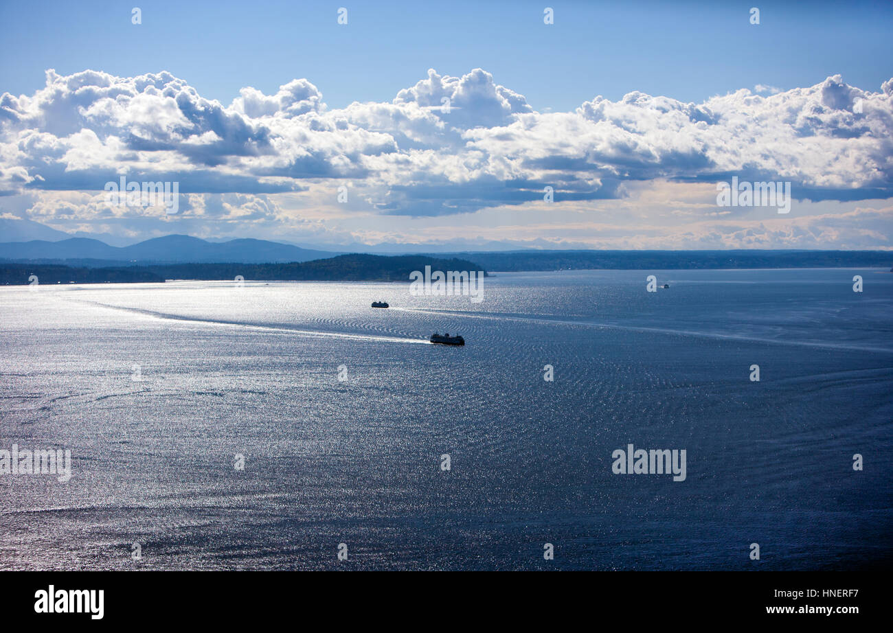 Vue sur le Puget Sound à partir de la Space Needle Banque D'Images