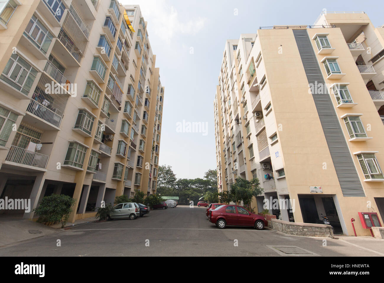 HYDERABAD, INDE - FEB 12,2017 du marché du logement dans l'Inde gets a boost après le gouvernement de l'Inde a annoncé plus de subvention pour les acheteurs d'une première maison dans Banque D'Images