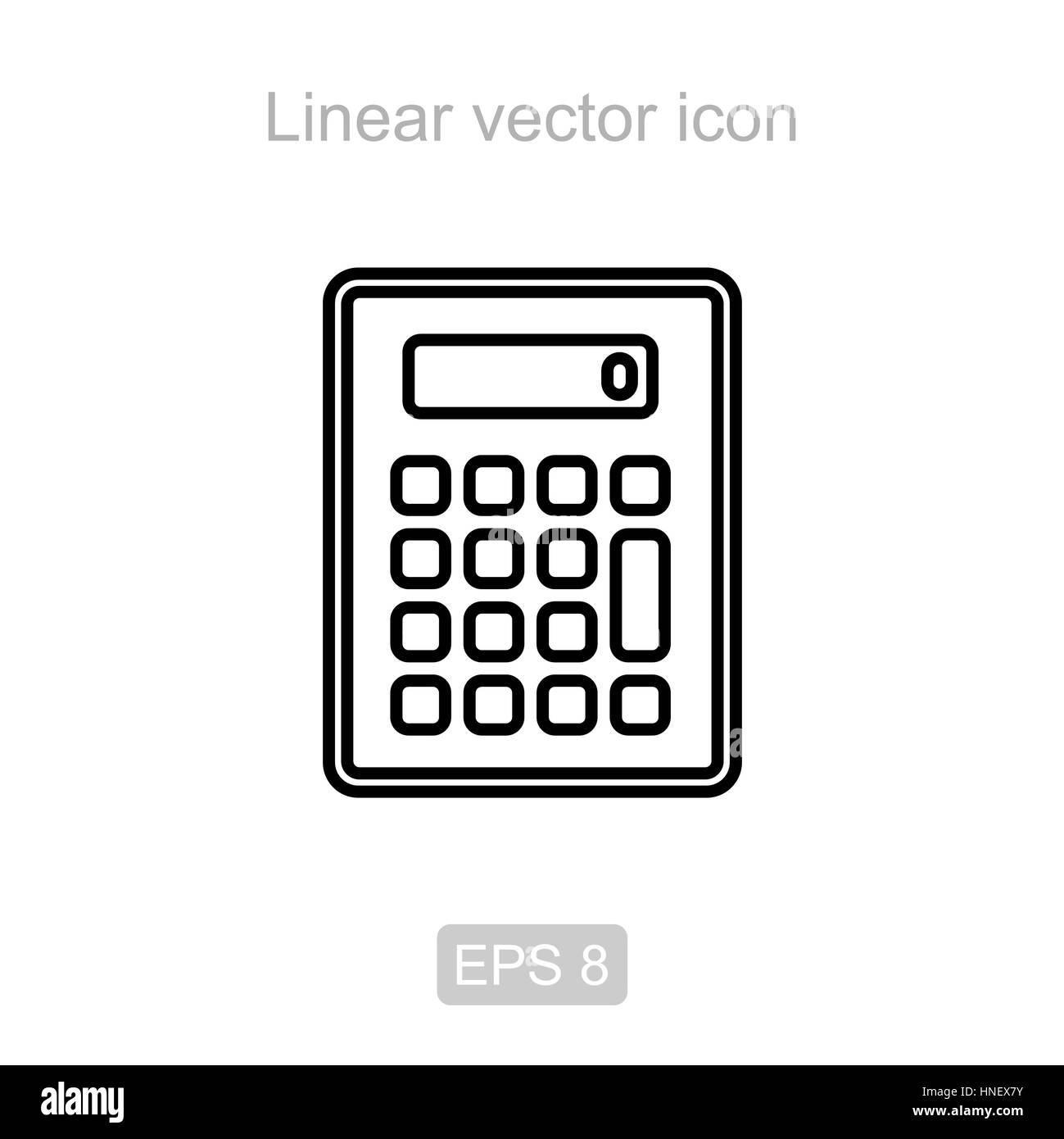 Icône de la calculatrice dans un style linéaire Illustration de Vecteur