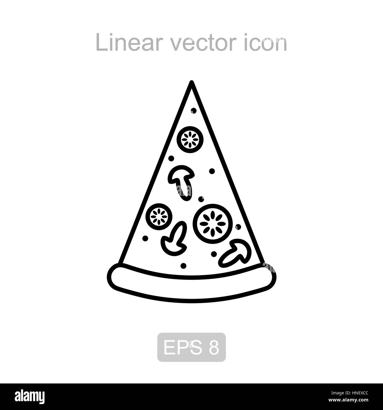 Icône de la tranche de pizza dans un style linéaire Illustration de Vecteur
