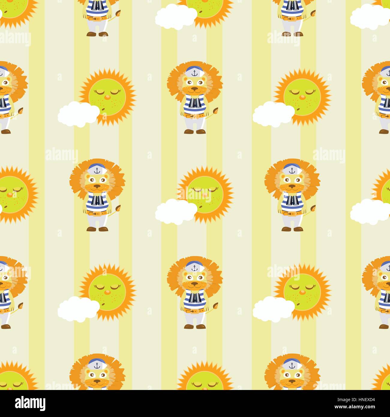Bien lion endormi. motif transparent. les enfants s'illustration. utilisé pour l'impression, le site web, Smart Phone, design etc. Illustration de Vecteur