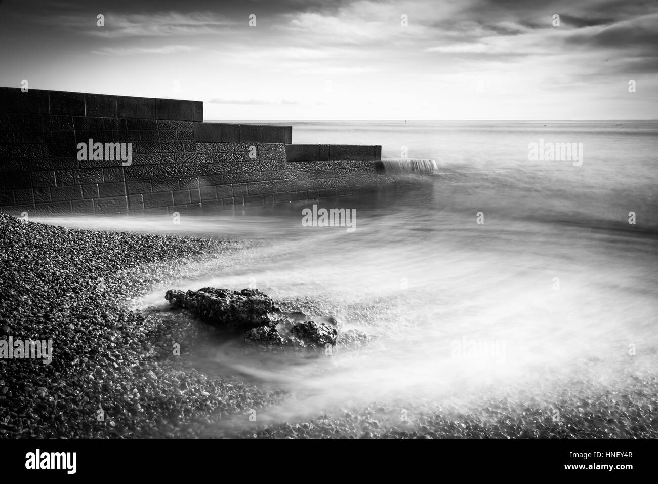 Lyme Regis en noir et blanc Banque D'Images