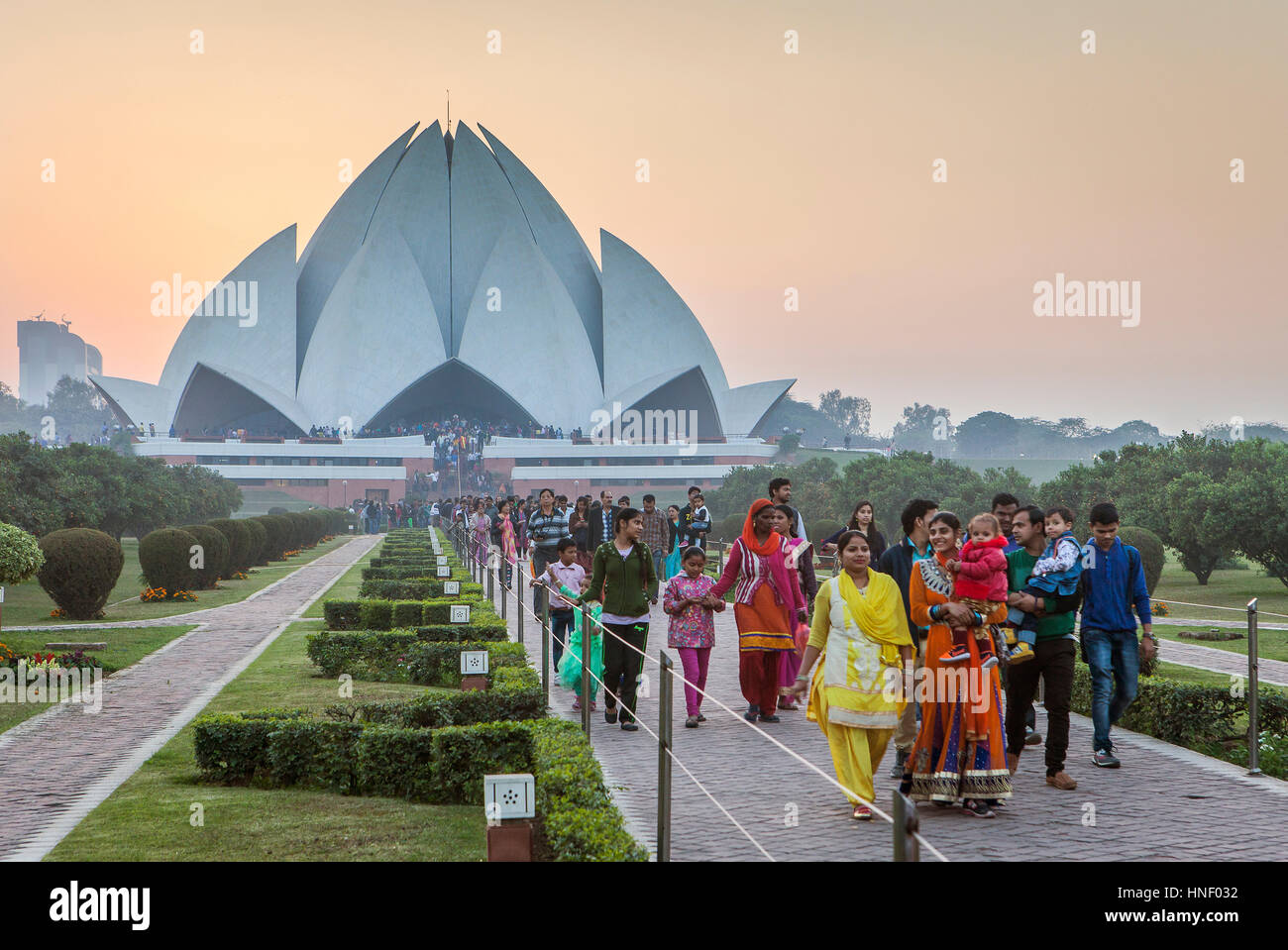 Urbain, paysage, paysage urbain, paysage, panorama, panoramique, Temple du Lotus de la foi Baha'i, New Delhi, Inde. Banque D'Images