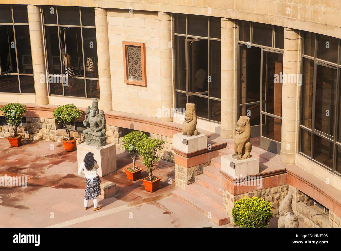 Cour du Musée National de Delhi Inde Banque D'Images