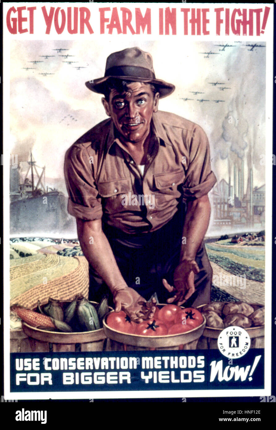 Obtenez votre ferme DANS LA LUTTE American Office of War Information sur l'affiche 1943 Banque D'Images