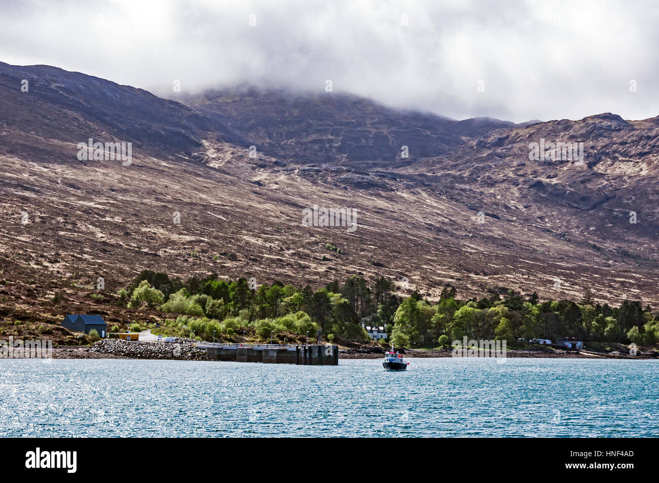 Kinloch Pier île de Rum Petites îles Hébrides intérieures West Highlands Scotland UK Banque D'Images