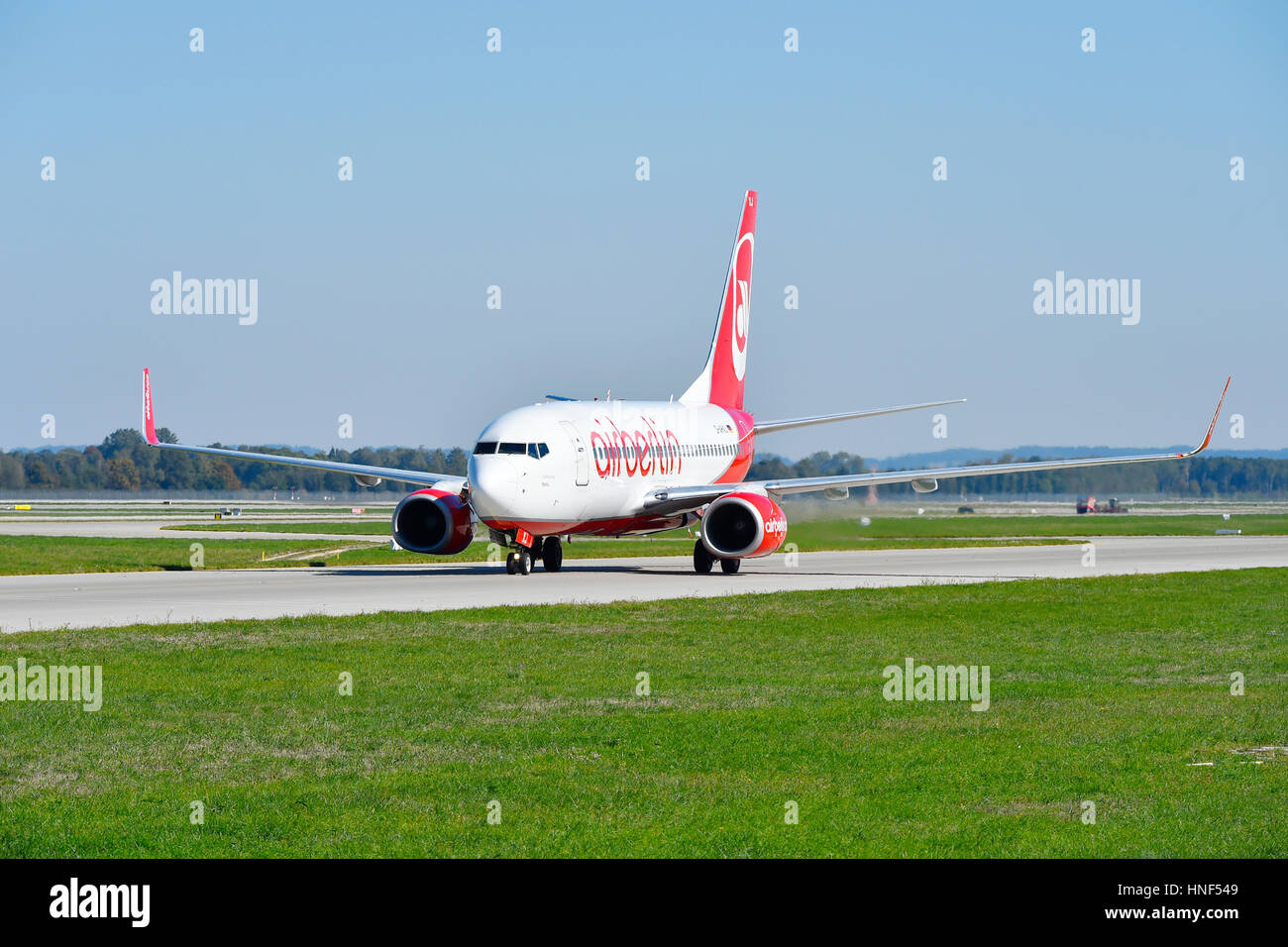 Air Berlin, Boeing, B 737, 800, déploiement, de circulation, d'avions, avion, Départ, vol, avion, MUC, EDDM, Aéroport Munich, Erding, 85399, Munich Banque D'Images