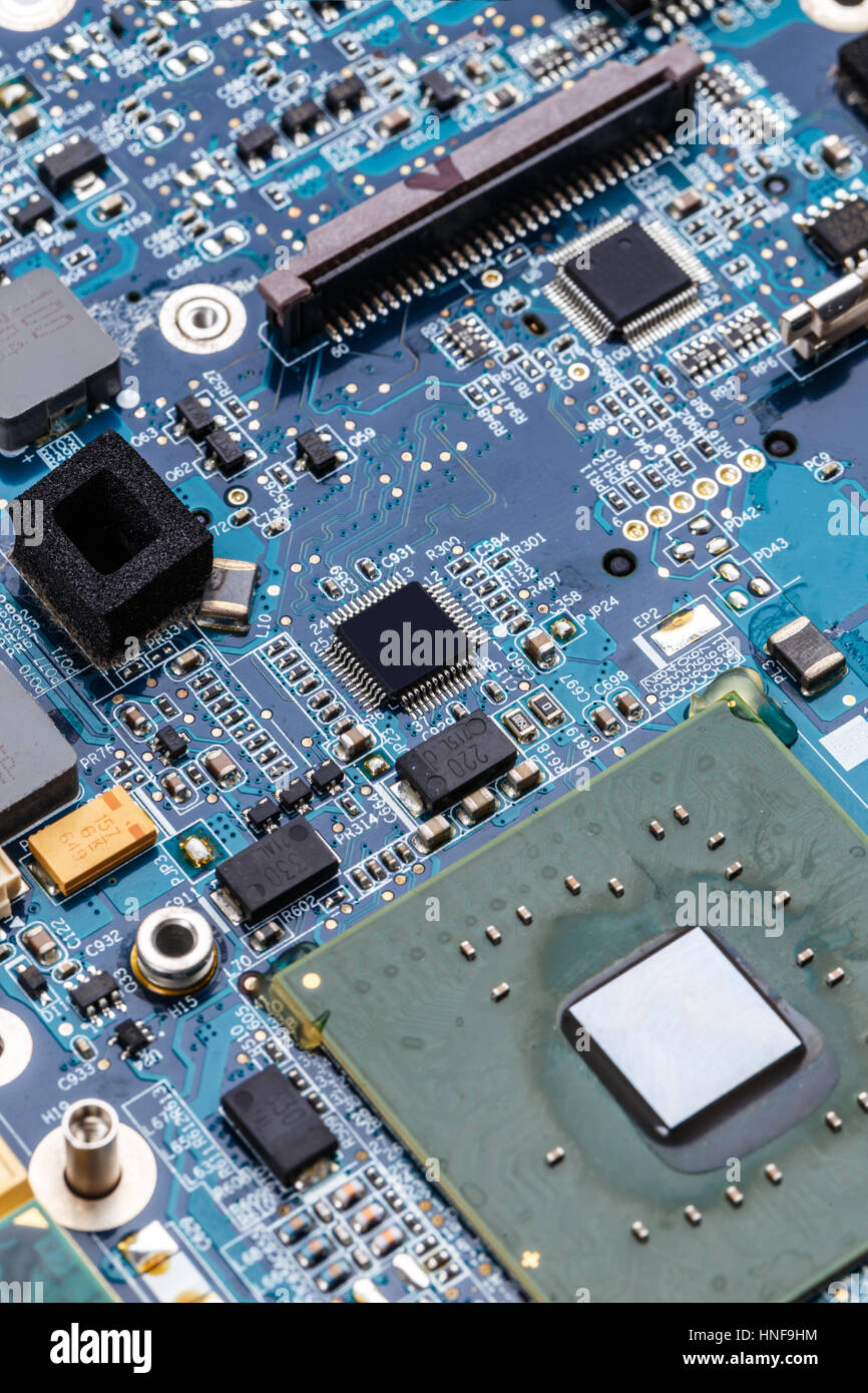 Semi-conducteurs intégrés sur puce microprocesseur/circuit bleu Banque D'Images