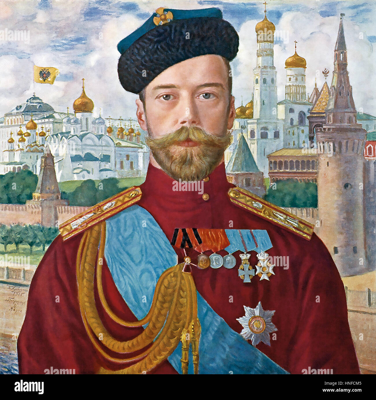 Nicolas II de Russie en 1915 un portrait par Boris Koustodiev Banque D'Images