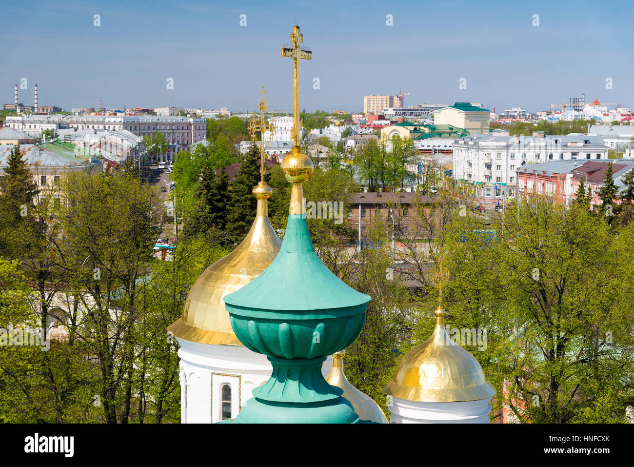 Vue aérienne de Iaroslavl. Anneau d'or. Banque D'Images