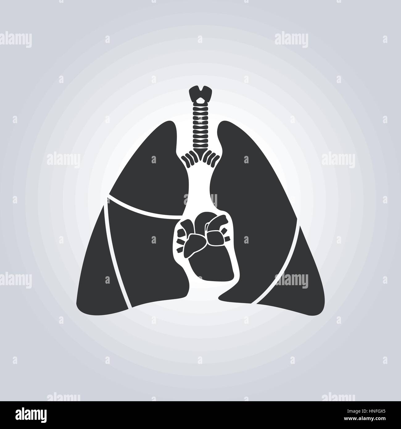 Le symbole du cœur et poumons Illustration de Vecteur