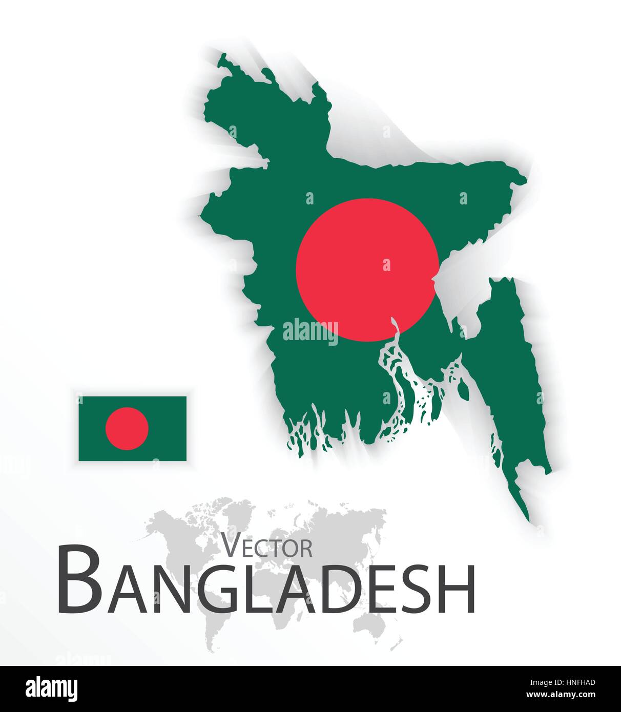 Le Bangladesh ( République populaire du Bangladesh ) ( d'un drapeau et d'une carte ) ( transport et tourisme concept ) Illustration de Vecteur