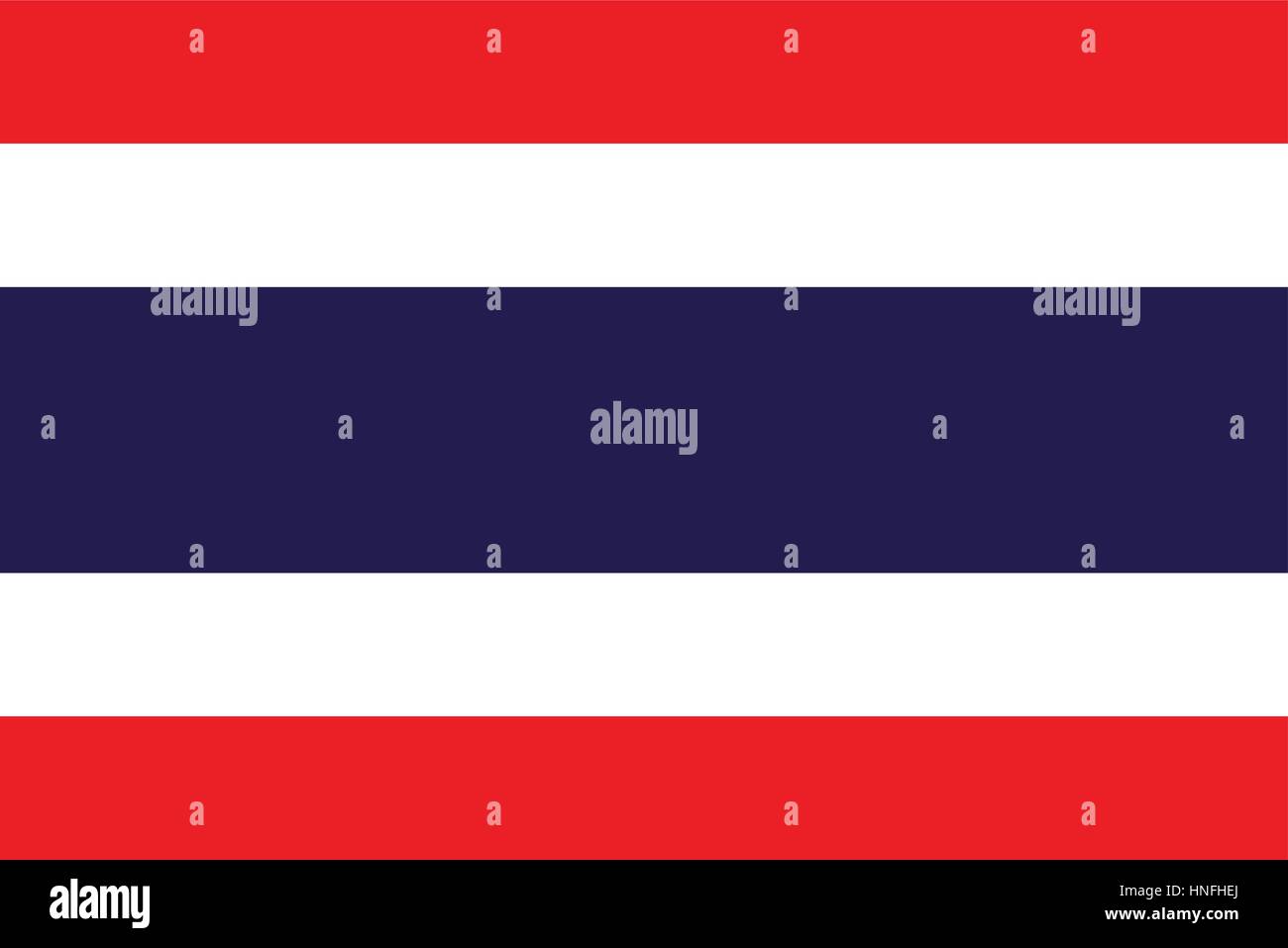 Vecteur officiel drapeau de la Thaïlande . Illustration de Vecteur