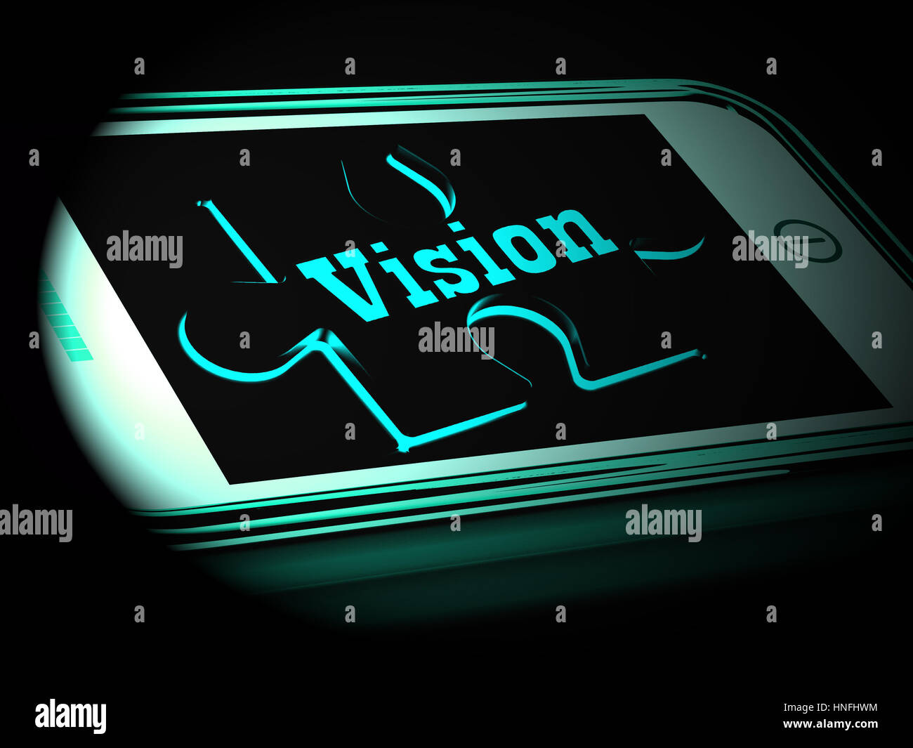 Vision sur Smartphone montrant les prédictions et les objectifs futurs de rendu 3D Banque D'Images
