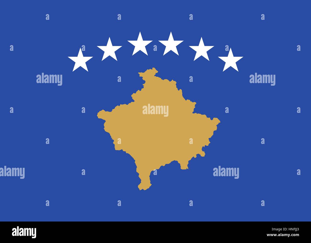 Vecteur officiel drapeau de République du Kosovo . Illustration de Vecteur