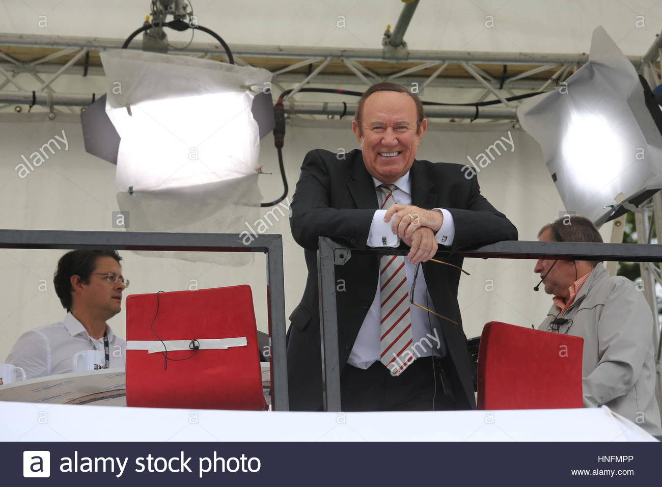 La personnalité de BBC TV Andrew Neil à Westminster lors de la couverture des résultats du référendum en 2016 Brexit Banque D'Images