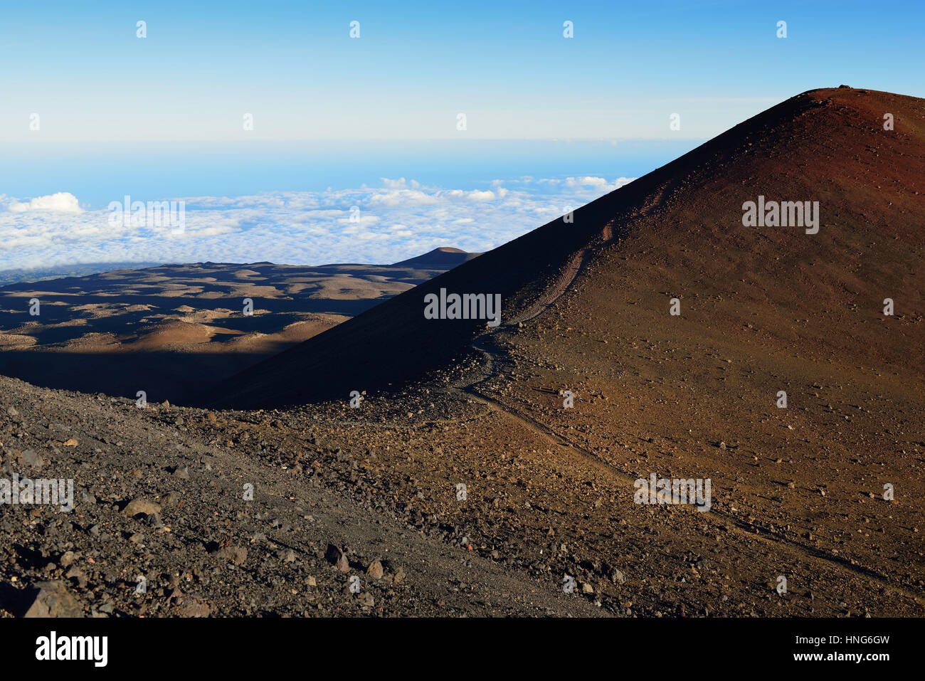 Le sommet du Mauna Kea sur l'île principale d'Hawaii Banque D'Images