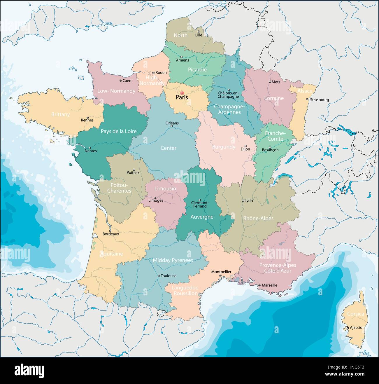 Carte de République Française Illustration de Vecteur