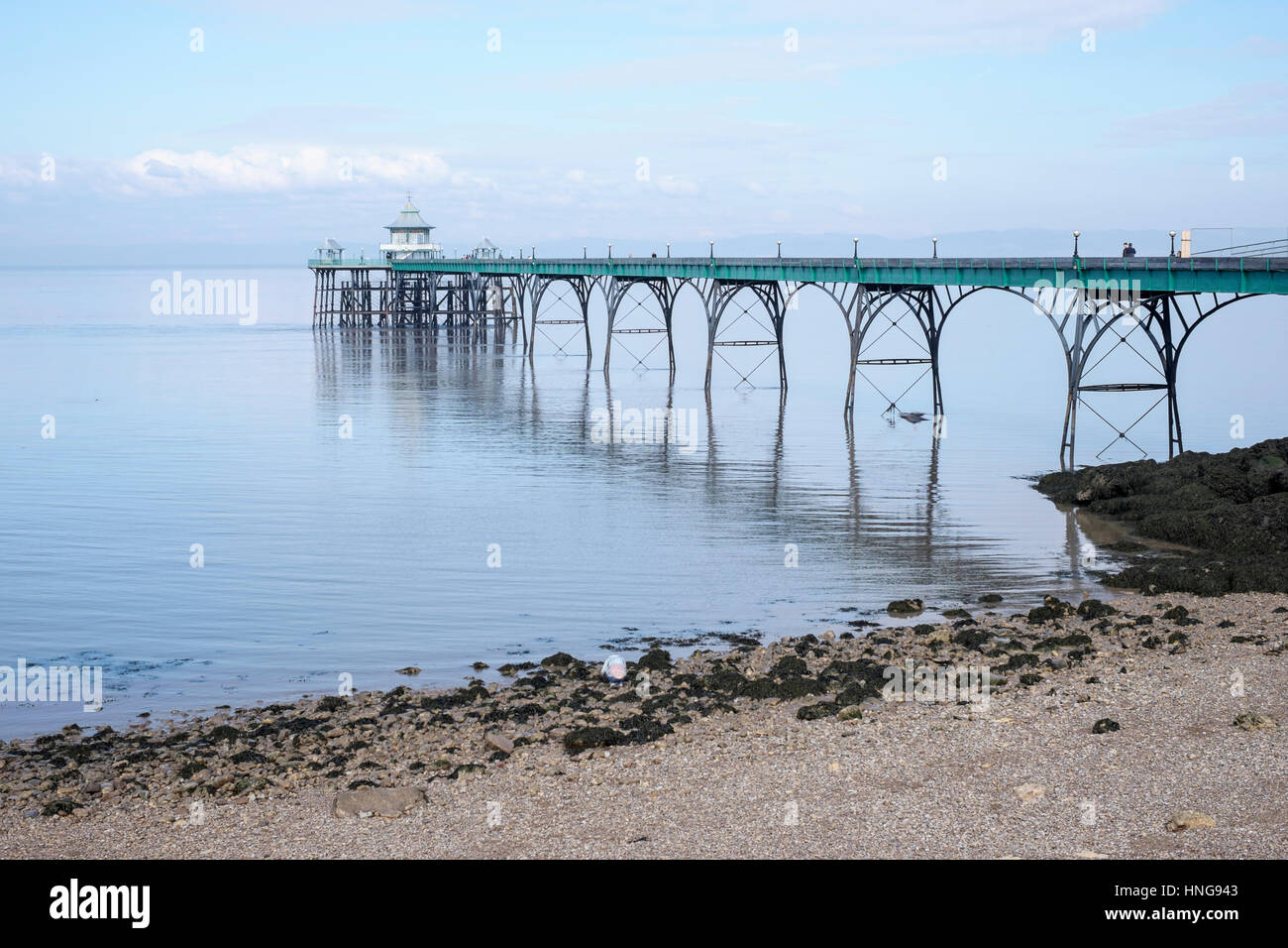 Clevedon Pier, Canal de Bristol, Somerset, England, UK Banque D'Images