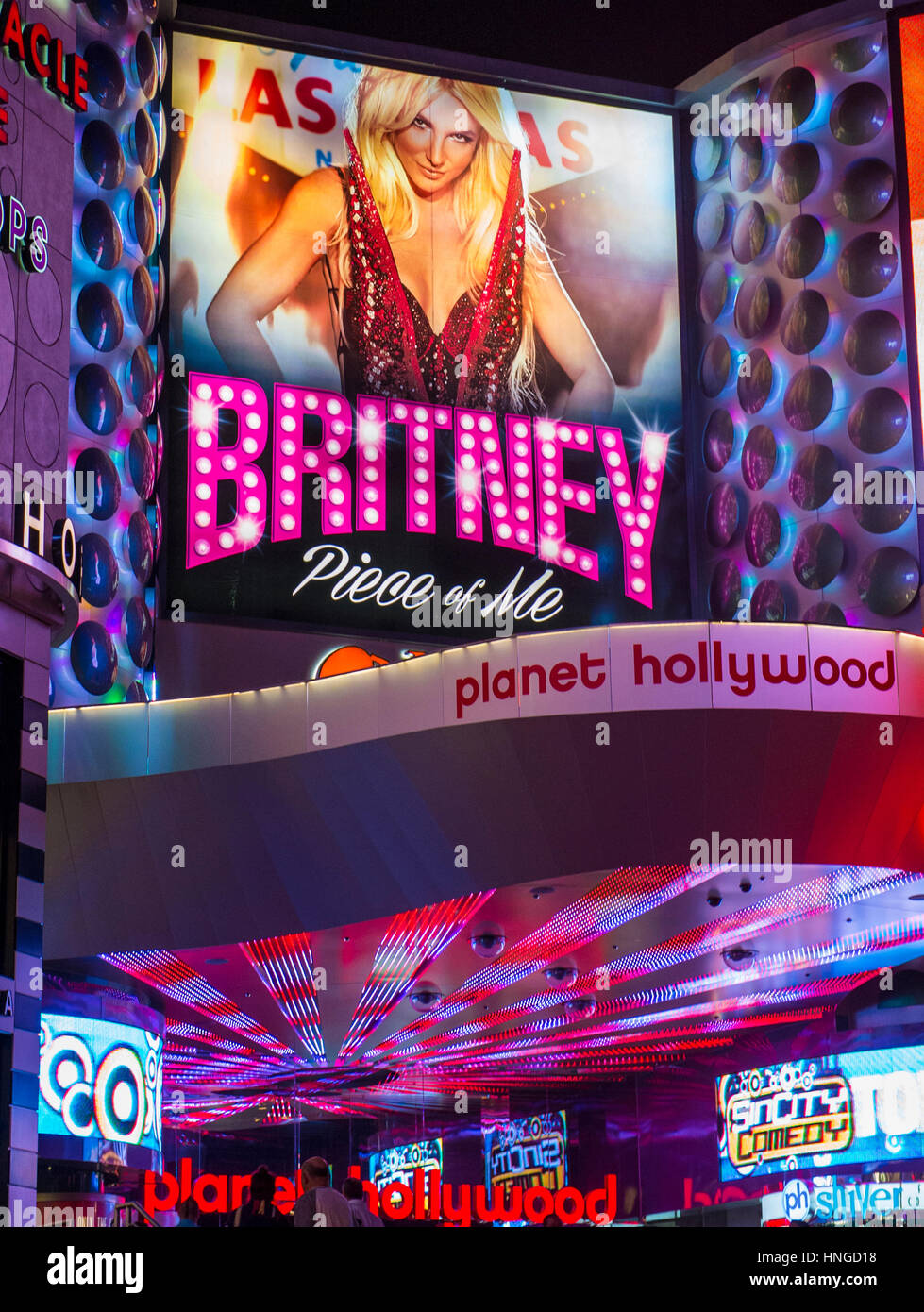 L'affiche du spectacle de Britney Spears au Planet Hollywood Resort à Las Vegas. Spears a un contrat de deux ans à jouer 50 spectacles par an au Planet Hollywood. Banque D'Images