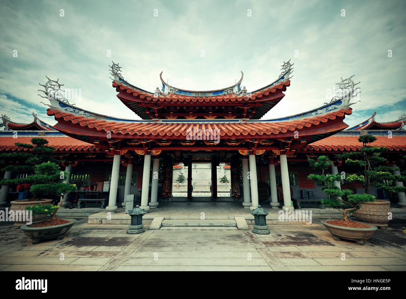 Temple chinois de Singapour Banque D'Images