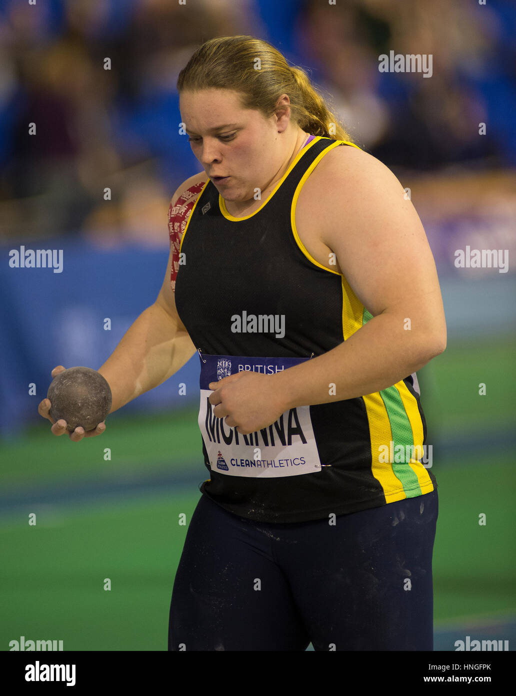 Lancer du poids de la femme, en Athlétisme Indoor Essais d'équipe 2017  Photo Stock - Alamy