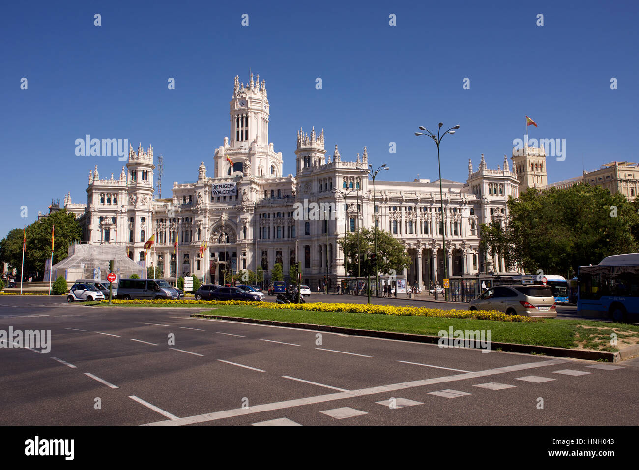 La Cybèle Palace à Madrid, Espagne. Banque D'Images
