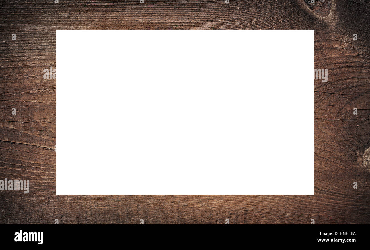 Cadre en bois rayé marron, blanc ou billboard rectangle horizontal Banque D'Images
